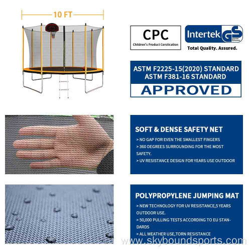 Trampoline with Safety Enclosure Net jumping Bed Trampoline